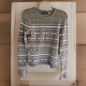 Polo Ralph Lauren Pullover Wolle Kaschmir Mischung Damen XS Strick Boho Rüschenärmel - Bild 1 von 6