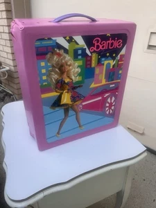 1989 Vintage Mattel Barbie Doll Pink Carrying Case. Double Size. VG Condition. - Picture 1 of 8
