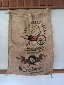 Mexiko Cafe Importe Kaffeebohnen Jute Sackleinen Sack Wandkunst ~ 38" x 26" - Bild 1 von 7