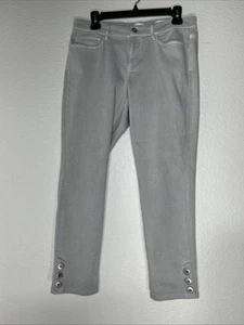 J. Jill Gray Wash Stretch Denim Authentic Fit Slim Ankle Jeans Women's Size 8P - Picture 1 of 8