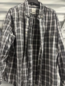 Dockers Mens Shirt XXL Button Down Blue Plaid Check Classic Stain Defender - Picture 1 of 8