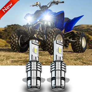Headlights For Yamaha Raptor 700 700R 2006 2007-2018 White 6000K LED Bulb H6 H6M - Foto 1 di 19