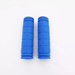 Impugnature terminali copri manico bici in gomma morbida antiscivolo comoda blu scuro (1 paio) - Foto 1 di 2