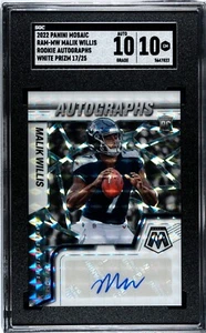 2022 Mosaic Malik Willis Rookie Autographs White Prizm /25 RC #RAM-MW SGC 10 ๐ - Picture 1 of 5