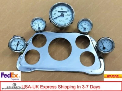 Panel de instrumentos medidor de tablero en cromo con medidor para Willys Jeep MB/GPW Foto 1 de 4