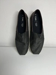 Zapatilla sin cordones para hombre talla 12 TOMS Alpargata Terrain negra gris lino - Imagen 1 de 13