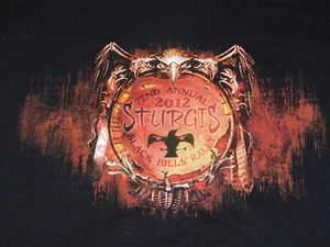 *NEW* 2012 Sturgis Black Hills Rally T Shirt Large Tee Shirt Black - Picture 1 of 5