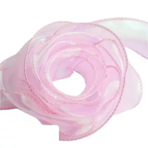 1-1/2 Inch x 10yds Wide Sakura Pink Wired Chiffon Ribbon Sheer Organza Ribbon... - Picture 1 of 9