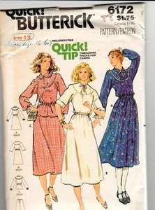 1970er Butterick Muster #6172 Misses Kleid Größe 13 - Bild 1 von 2