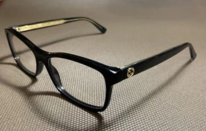 Gucci GG316o Damen Brille Rechteckig 54mm Glänzend Schwarz 001 Goldrand #84 » - Bild 1 von 17