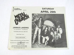 Metal Church Original Show Flyer 1989 Jannus Landing St Pete Heavy Metal - Imagen 1 de 4