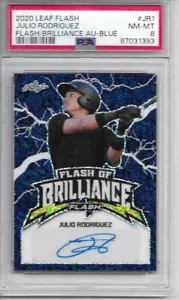 2020 Leaf Flash of Brilliance Julio Rodriguez Auto PSA 8 NM-MT numbered: 16/50 - Picture 1 of 2