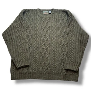 Eastern Mountain Sports EMS Sweater XL 100% Wool Winter Knit Fisherman’s Sweater - Picture 1 of 4