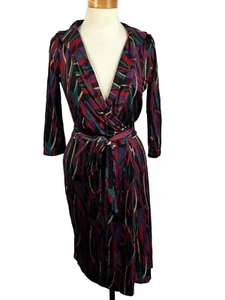 Kenneth Cole Reaction Women's Multicolor Long Sleeve Wrap Dress Size Small - Picture 1 of 24