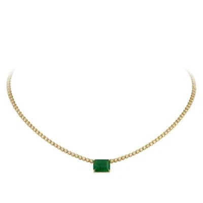 50% DE DESCUENTO LIQUIDACIÓN!! NUEVO CON ETIQUETAS COLLAR DE DIAMANTES ESMERALDA ORO 18KT RARO IMPORTANTE RARO $15000 Foto 1 de 4