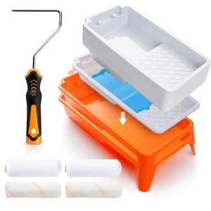 Paint Tray Kit, 27 Pack, 4 Inch Paint Roller Tray Liner, Small Plastic Paint ... - Picture 1 of 6