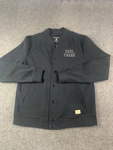 Paul Frank Mens Snap Front Graphic Print Varsity Jacket Size M Black - Picture 1 of 9