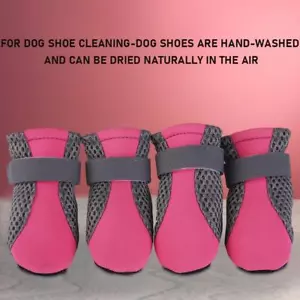 Hundeschuhe Haustier Pfotenschutz Stiefel Welpe rutschfeste Turnschuhe (rose rot M) - Bild 1 von 6