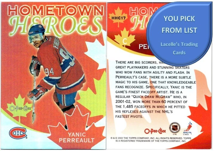 2002-03 O-Pee-Chee Topps NHL Hockey HomeTown Heroes - U-Pick From List - Image 1 of 1