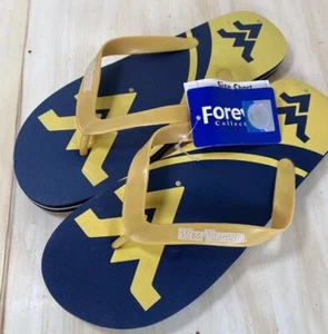 West Virginia Mountaineers NCAA College Flip Flops New Size Womens Small (7-8) - Picture 1 of 5