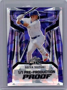 Seiya Suzuki 2024 Hoja de Béisbol 1/1 Pre Producción Prueba - Imagen 1 de 1