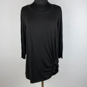 Westport Damen M schwarz gerafft vorne Akzent Bluse Top 3/4 Ärmel OT - Bild 1 von 11