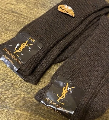 Носки мужские Yves Saint Laurent от 10 до 13 винтажные коричневые YSL два комплекта - Изображение 1 из 4