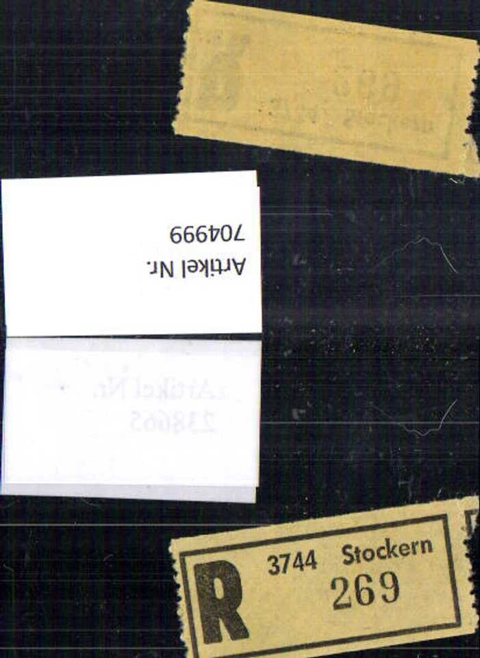 704999 Einschreibezettel Rekozettel R-Zettel Stockern - Bild 1 von 1