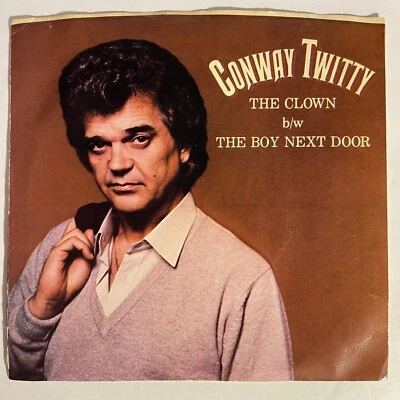 Conway Twitty ‎– The Clown 7" Vinyl & Picture Sleeve 1982 Elektra ‎– E-47302 - Image 1 of 3