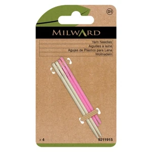 Hand Sewing Needles: Wool & Yarn: Plastic: 4 Pieces Milward Green Haberdashery - Picture 1 of 1