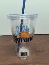 Glass Travel Corona Beer Plastic Tumbler with Straw