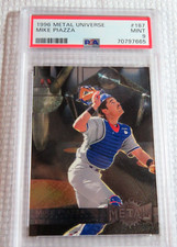 MIKE PIAZZA 1996 FLEER METAL UNIVERSE MLB BASEBALL CARD #187 PSA RATED MINT 9