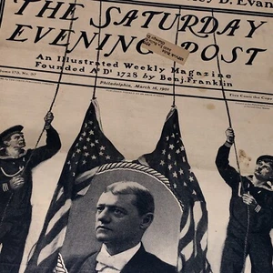 The Saturday Evening Post March 16 1901 Magazine Sailors Log by Robley D Evans - Picture 1 of 12