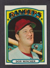 1972 Topps #242 Don Mincher  TEXAS RANGERS  Ex-Mint   A