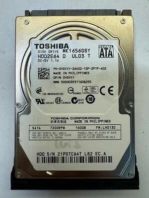 DELL VGVXY MK1656GSY 160GB 7.2K RPM 16 MB Cache SATA ATA 2.5" HDD - Image 1 of 3