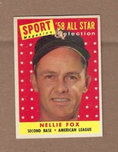Tarjeta de béisbol 1958 Topps #479 Nellie Fox Chicago White Sox EX+ - Imagen 1 de 2