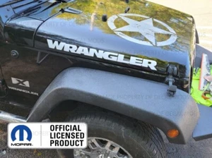 (2x) 07 - 18 Calcomanías de vinilo con capucha Jeep WRANGLER pegatinas gráficas JK PLATA SJ4T7 - Imagen 1 de 1