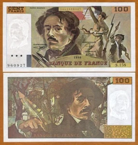 France, 100 francs, 1990, P-154d, pre-Euro, Ch. UNC Marianne, Delacroix - Picture 1 of 1