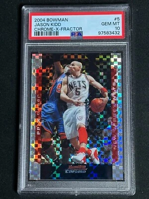 2004 Bowman Chrome X-Fractor Jason Kidd #5 PSA 10 GEM MINT HOF SP /150 POP 1 - image 1 of 2