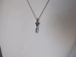 COLLAR DE PIEDRA DE HEMATITA AGUAMARINA DE COLECCIÓN SU CH 925 - Imagen 1 de 5
