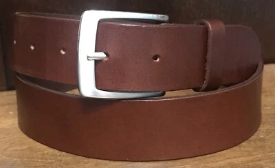 Cinturón de cuero marrón unisex H&M 1-3/8” de ancho talla 33-34 hecho en Suecia usado en excelente estado Foto 1 de 4