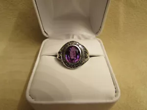 Anello Vintage Nuovo Piccolo Argento Sterling Chicago Bowen High School Class - Foto 1 di 8