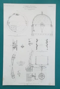 POTSDAM Royal Observatory Cupola Construction for Photo Refractor - 1894 Print - Picture 1 of 3