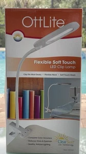 OttLite Flexible Soft Touch LED Desk Clip Lamp with ClearSun LED Technology - Picture 1 of 2