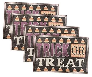 Halloween Tapestry Washable Table Place Mats Set of 4,Ghost Trick Or Treat - Picture 1 of 3