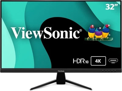 ViewSonic VX3267U-4K 4K UHD 32 Inch IPS Monitor with 65W USB C, HDR10 Ultra-Thin - Image 1 of 4