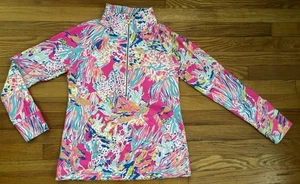 Lilly Pulitzer Skipper Popover Half Zip UPF50 Tiki Pink Sunken Treasure - Small - Picture 1 of 11