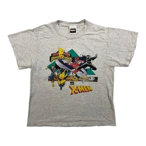 1994 Youth XL White Marvel X-Men / Mighty Morphin Power Rangers Team Up Shirt - Picture 1 of 8