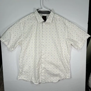 Linea Uomo Shirt Men’s XXL Blue & Yellow Anchor Pattern Stretch Casual Button Up - Picture 1 of 7