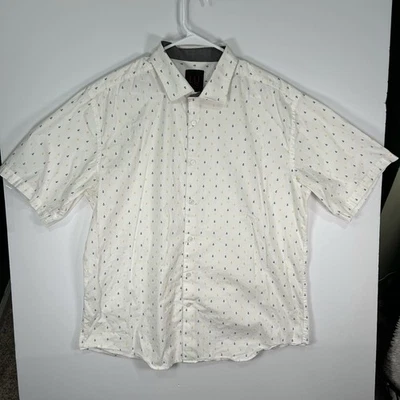 Linea Uomo Shirt Men’s XXL Blue & Yellow Anchor Pattern Stretch Casual Button Up - Image 1 of 4